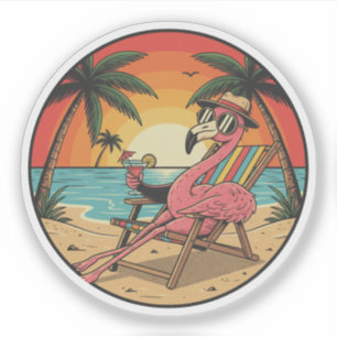 Vacation Flamingo - Retro Beach Sunset Chill Vibe