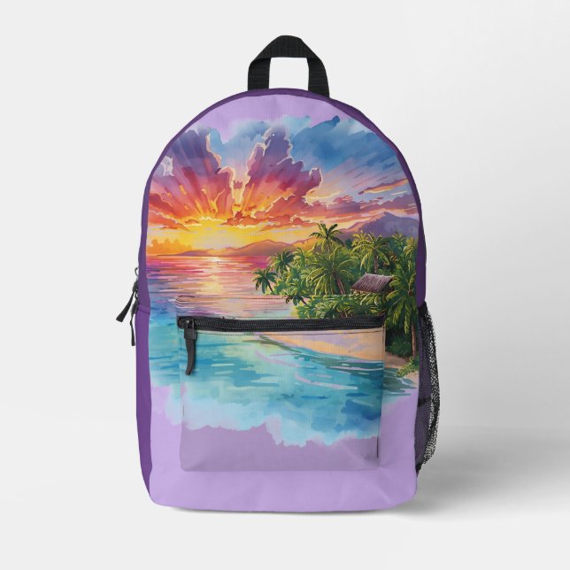 Vacation, Hello Summer,Hello Beach Printed Backpac Backpack (Front)
