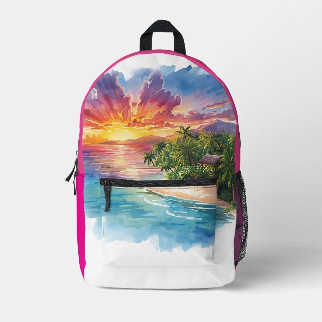 Vacation, Hello Summer,Hello Beach Printed Backpac Backpack (Front)