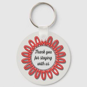 Vacation House Thank You Rental Guest Key Ring