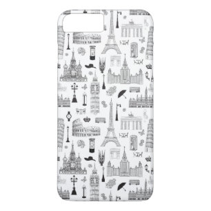 Vacation In Europe Pattern iPhone 8 Plus/7 Plus Case
