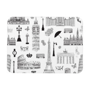Vacation In Europe Pattern Magnet