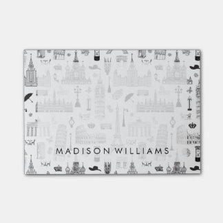 Vacation In Europe Pattern Post-it Notes