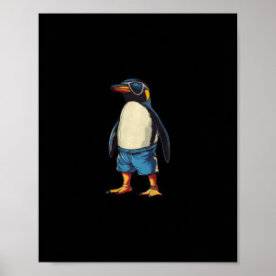Vacation In Pool With This Funny Penguin In Swim T Poster