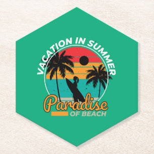 Vacation In Summer Paper Coaster