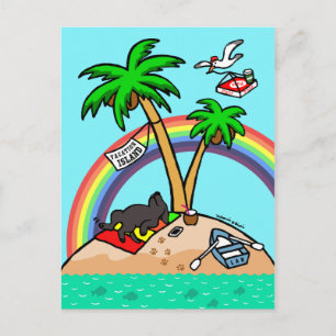 Vacation Island Black Labrador Postcard