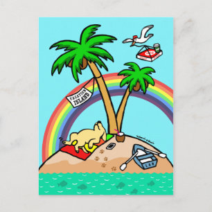 Vacation Island Yellow Labrador Postcard