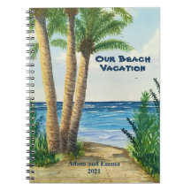 Vacation journal, beach, diary, Spiral Notebook