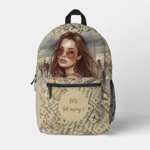 Vacation, Let's Get away ! Printed Backpack