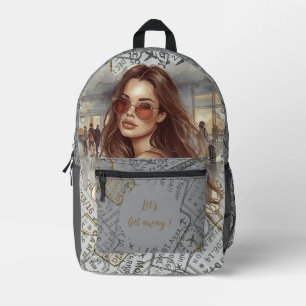 Vacation, Let's Get away ! Printed Backpack
