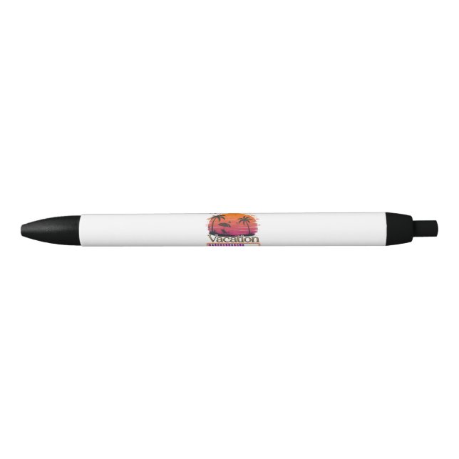 Vacation Loading Summer Sunset Beach Black Ink Pen (Front)