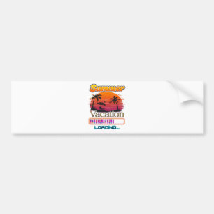 Vacation Loading Summer Sunset Beach Bumper Sticker