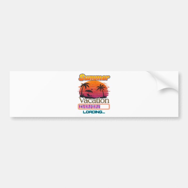 Vacation Loading Summer Sunset Beach Bumper Sticker (Front)