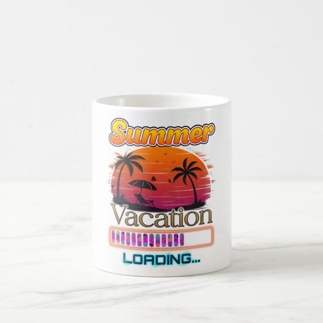 Vacation Loading Summer Sunset Beach Coffee Mug (Center)
