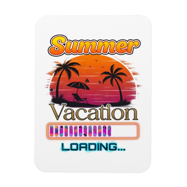 Vacation Loading Summer Sunset Beach Magnet (Vertical)