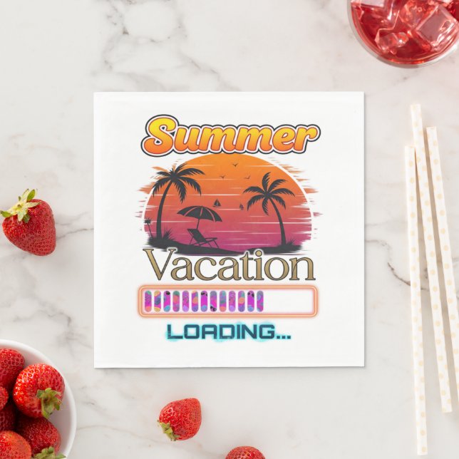 Vacation Loading Summer Sunset Beach Napkin (Insitu)