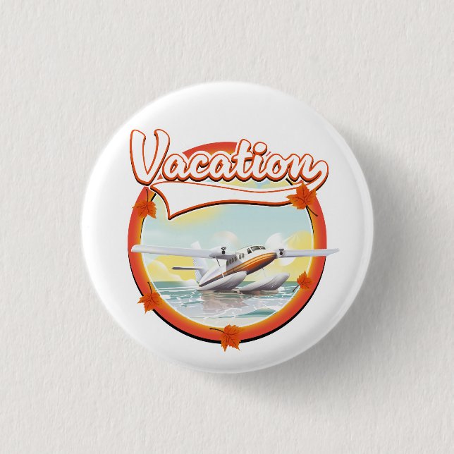 Vacation logo 3 cm round badge (Front)