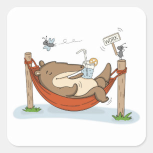 Vacation Mode Anteater Square Sticker