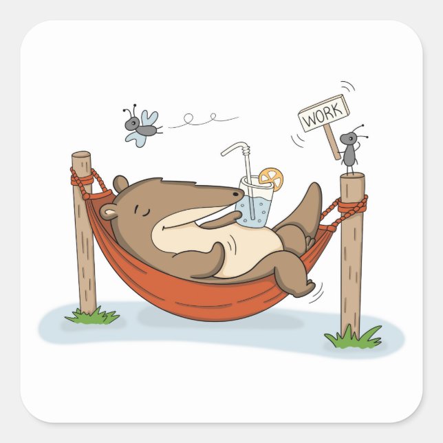 Vacation Mode | Anteater Square Sticker (Front)