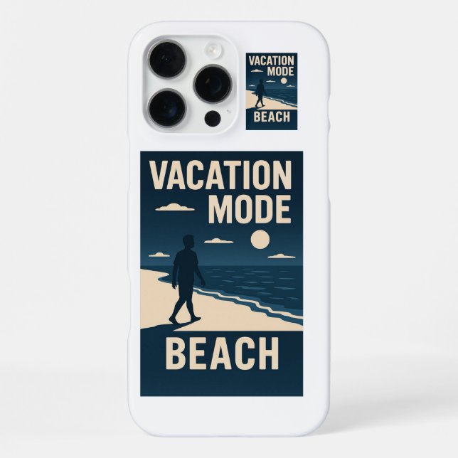 Vacation mode beach iPhone case (Back)