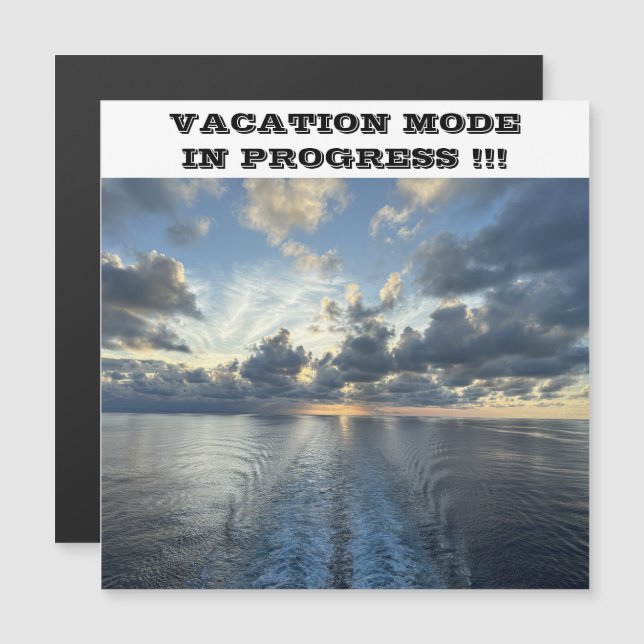 VACATION MODE IN PROGRESS CRUISE SHIP DOOR MAGNET (Front/Back)