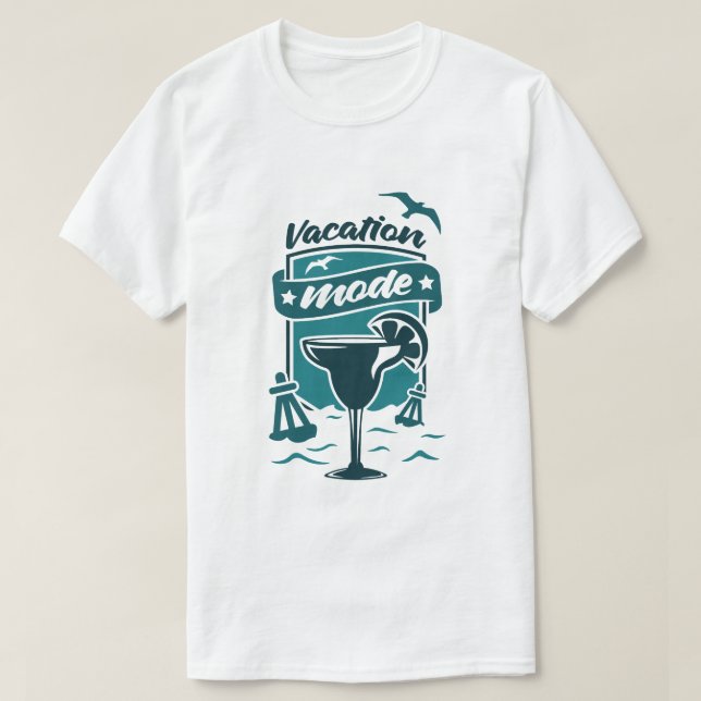 Vacation Mode Relaxed Summer Graphic T-Shirt (Design Front)