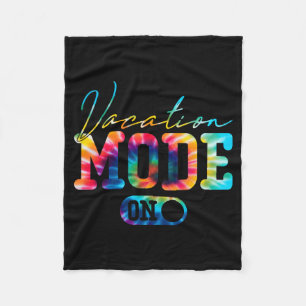 Vacation Mode Summer Tie Dye Family Beach Vacay Fleece Blanket