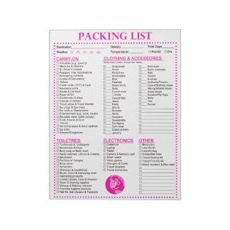 Vacation Packing List, Personalised Globe Monogram Notepad