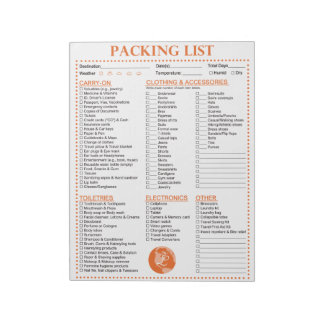 Vacation Packing List, Personalised Globe Monogram Notepad