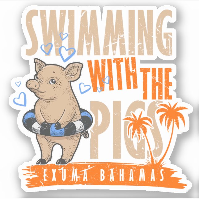 Vacation Pigs Exuma Bahamas Sticker Cruise (Front)