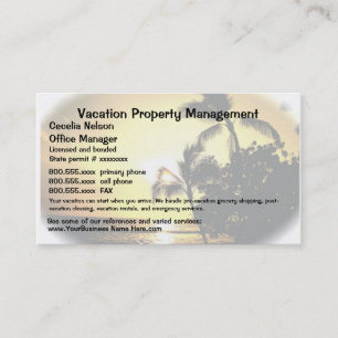 Vacation Real Estate or Property Management Business Card