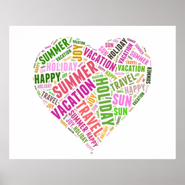 Vacation related words poster (Front)