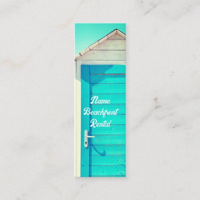 Vacation rental beachfront house mini business card (Front)