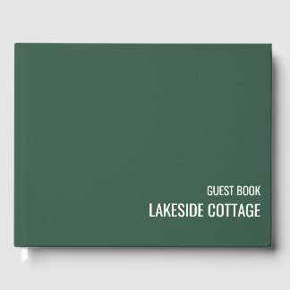Vacation Rental Green Minimalist Modern Airbnb Guest Book