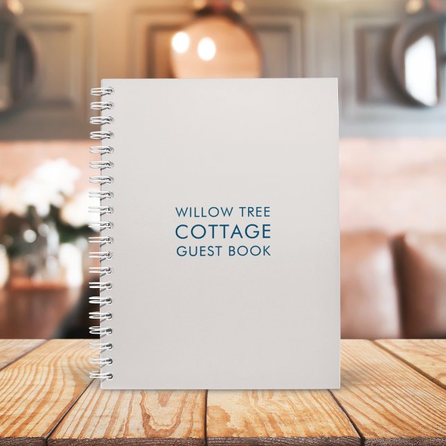 Vacation Rental Guest Feedback Simple Stone & Blue Notebook (Creator Uploaded)