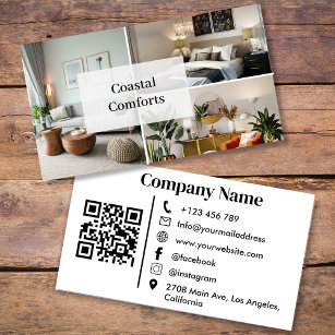 Vacation Rental Guest House QR Code Business Card
