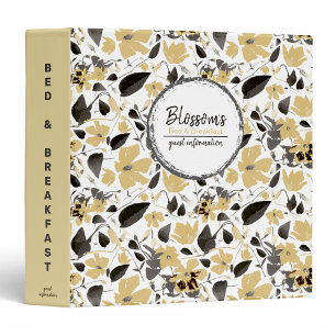 Vacation Rental Information Clematis Floral 3 Ring Binder