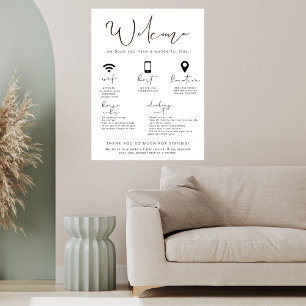 Vacation Rental Welcome Sign Guest Information