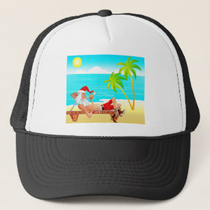 vacation santa claus trucker hat