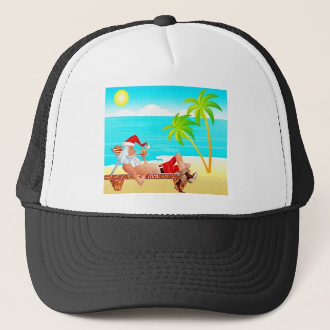 vacation santa claus trucker hat (Front)