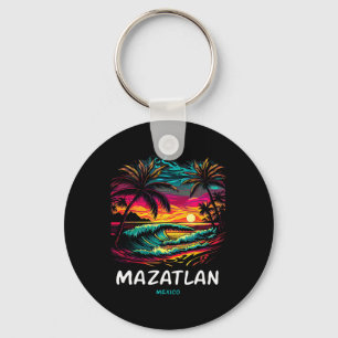 Vacation Souvenir Palm Tree Mazatlan Key Ring
