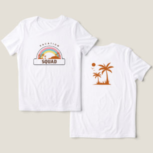 Vacation Squad Beach Palm Trees & Rainbow Tri-Blend Shirt