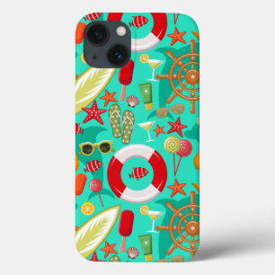 vacation summer beach pattern iPhone 13 case
