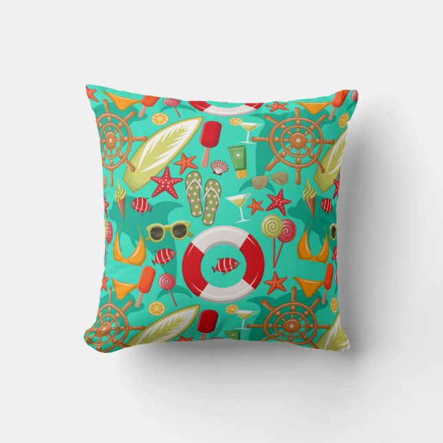 vacation summer beach pattern      cushion (Front)