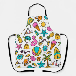 vacation summer beach pattern for fun apron