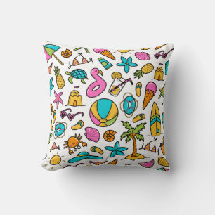 vacation summer beach pattern for fun cushion