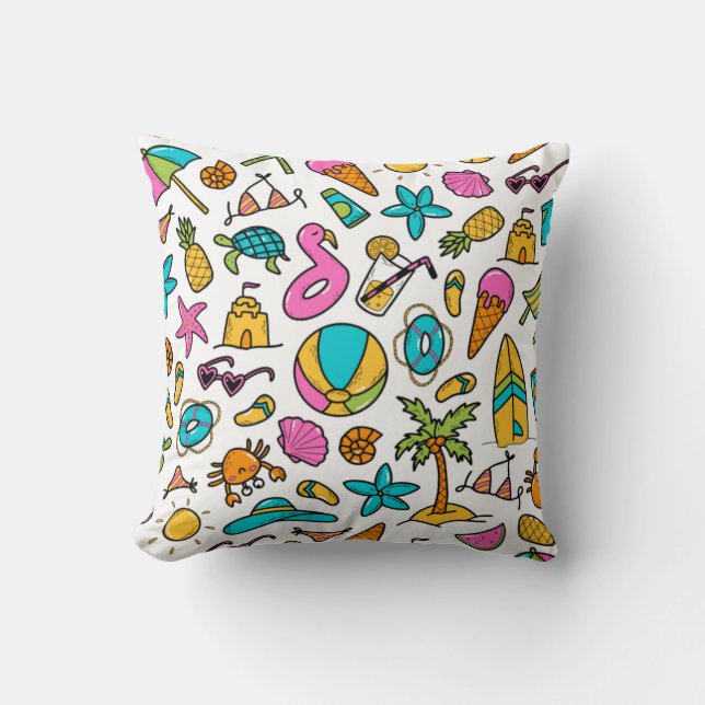 vacation summer beach pattern for fun    cushion (Front)