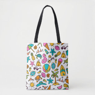 vacation summer beach pattern for fun tote bag