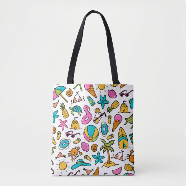 vacation summer beach pattern for fun   tote bag (Front)