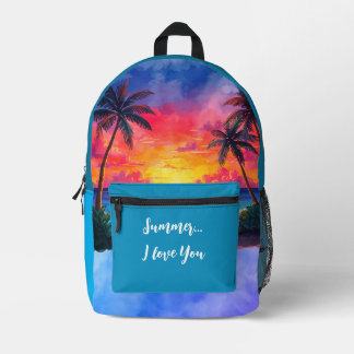 Vacation, Summer I Love You, Holiday Printed Backp Backpack